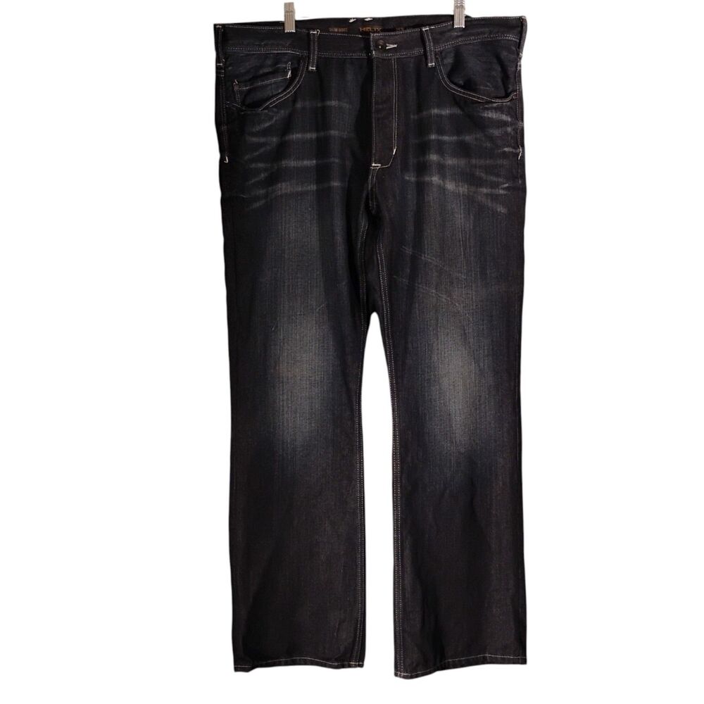 Helix jeans mens 38xx32 blue denim slim fit boot cut dark wash western cotton